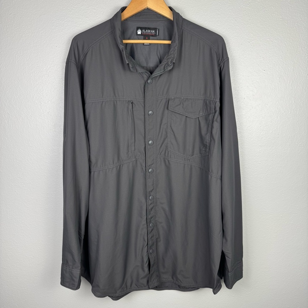 ALASKAN HARDGEAR Men's Gray Tech L/S Shirt 2XL Tall‎ Outdoor Fishing Hiking